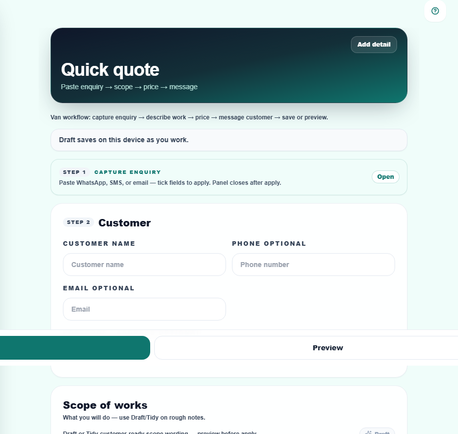 Pro Quoter AI quote writing assist